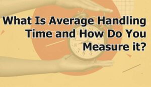 Average Handling Time concept with hands holding clock