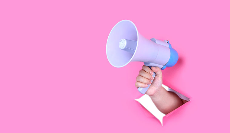 hand with megaphone