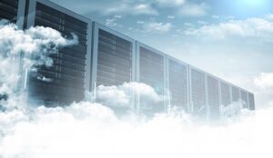 Cloud concept with Servers in the clouds