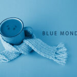 Blue monday concept - blue cup with scarf