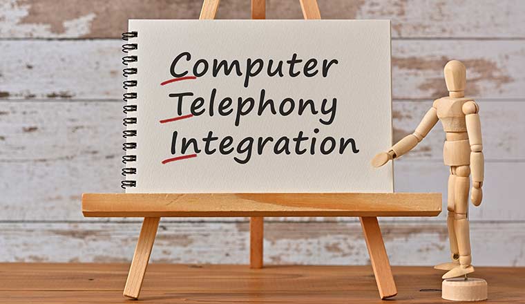 There is notebook with the word Computer Telephony Integration
