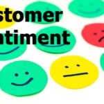 Faces in different colours with the words customer sentiment