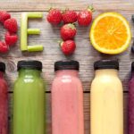Detox concept with fruits and juices