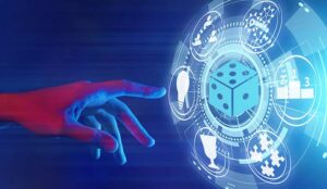 gamification and gaming technology concept with game icons