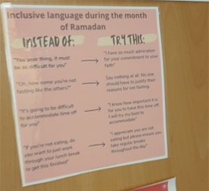 A poster displayed at the BT contact centre in Accrington, Lancashire