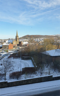 View at the BT contact centre site in Accrington