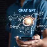 Person chatbot in smartphone intelligence Ai.Chat GPT