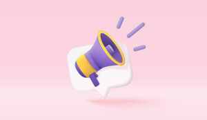 3d megaphone speaker or loudspeaker bullhorn for announcement