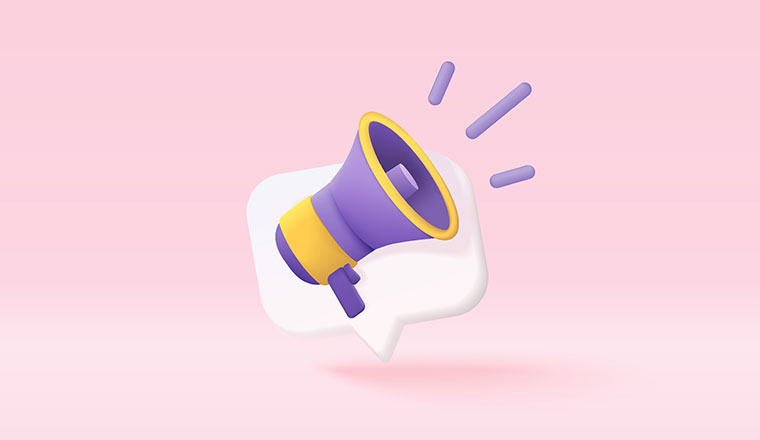 3d megaphone speaker or loudspeaker bullhorn for announcement