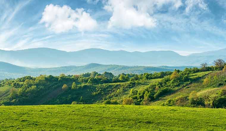 Panorama of beautiful countryside