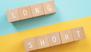 Long and Short written on wooden blocks