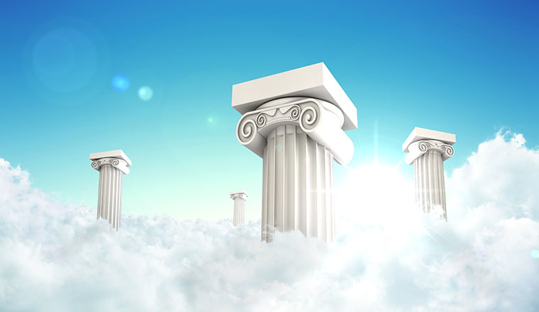 Pillars in the clouds