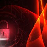 Abstract technology background and security concept with digital padlock