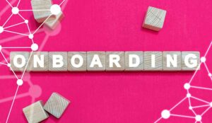 Onboarding Business Banner on pink background