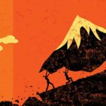 Illustration of people moving a mountains - concept of overcoming a challenge