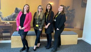 Staff and megan at the aa contact centre