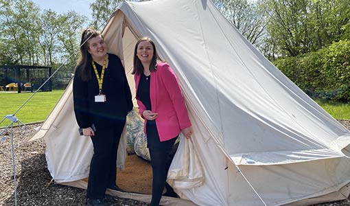 A tent in the AA contact centre - great place to relax