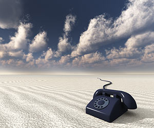 A phone abandoned in the desert - abandoned call concept