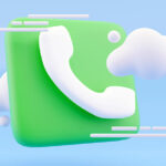 A phone icon on green background and cloud