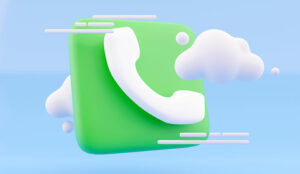 A phone icon on green background and cloud