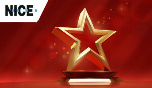 Award star on red background
