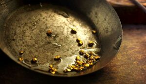 Gold panning to find hidden gold