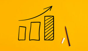 A hand drawn graph showing improvement