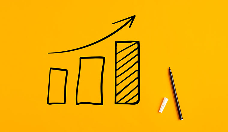 A hand drawn graph showing improvement