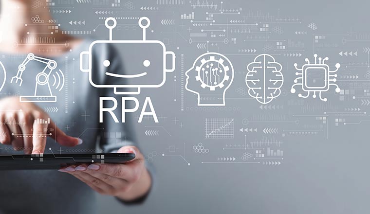 Robotic Process Automation RPA theme with icons