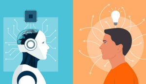 Machine vs human illustration
