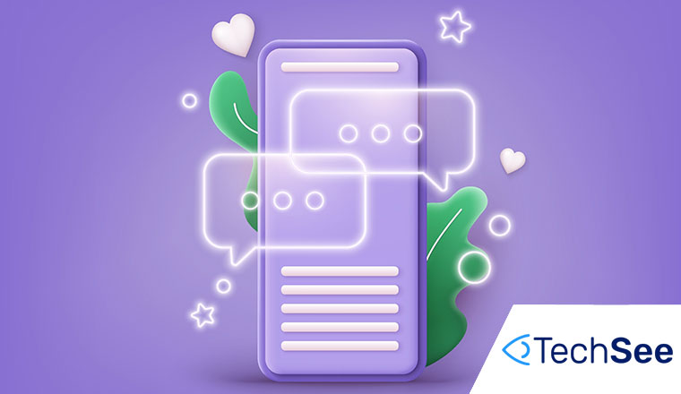 Illustration of a phone with chat bubbles