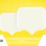 Two speech bubbles on yellow background
