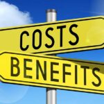Costs, benefits on yellow road-sign