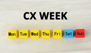 CX Week with colourful blocks with days of the week on them