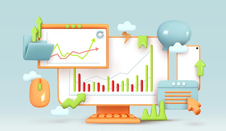 A computer screen with graphs and data