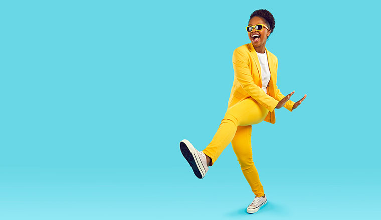 Person dancing in celebration