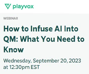 How to Infuse AI Into QM: What You Need to Know Playvox event banner
