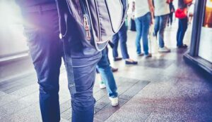 People in a queue