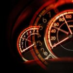 Speed concept with car speedometer