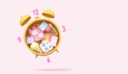 Clock filled with tasks - time management concept