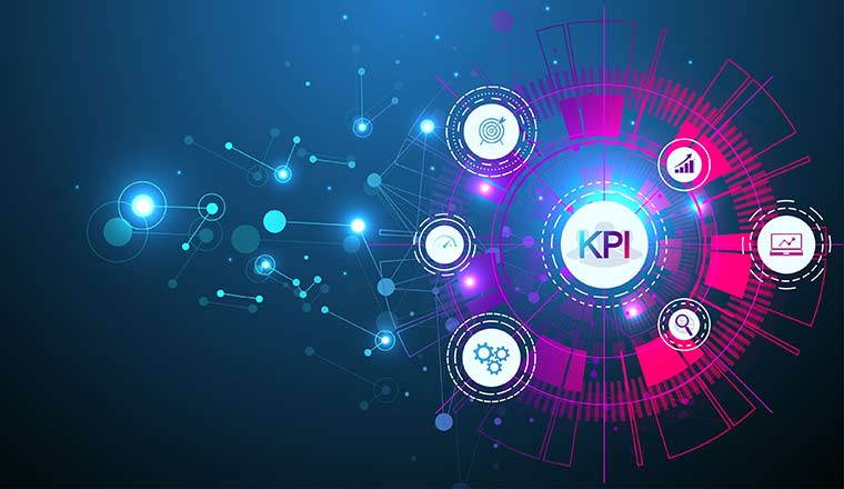 KPI Key Performance Indicators. Futuristic business design of KPI analytics.