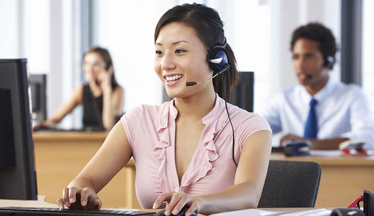 Friendly Customer Service Agent In Call Centre