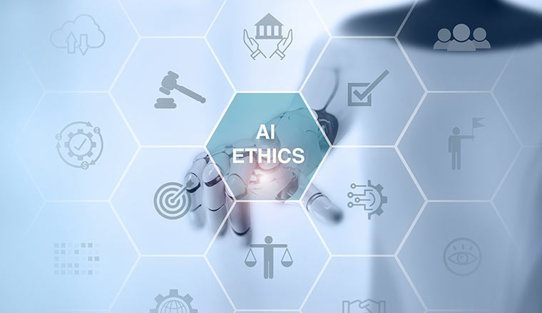 AI ethics concept with icons