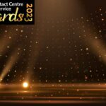 Awards ceremony concept with golden lights