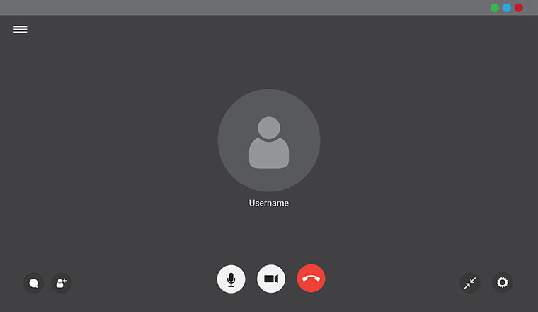 Video call screen with no video