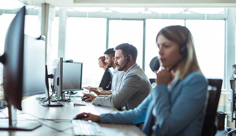 People working in a call centre