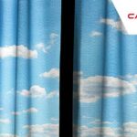 Unveiling cloud concept with curtain and cloud pattern