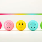Customer choose emoji emoticons happy mood on emotions satisfaction meter