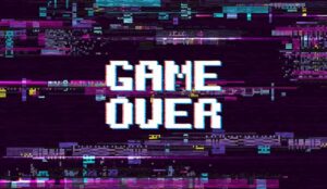 Gamification concept with the words game over