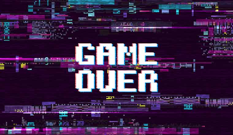 Gamification concept with the words game over